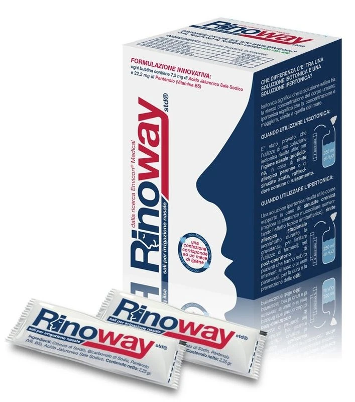 ENVICON MEDICAL Srl Rinoway Std Sali Per Irrigazione Nasale Isotonici Con Nebulizzatore 30 Bustine 1 ENVICON MEDICAL Srl Rinoway Std Sali Per Irrigazione Nasale Isotonici Con Nebulizzatore 30 Bustine