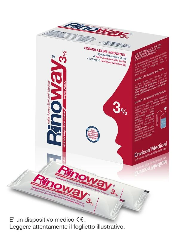 ENVICON MEDICAL Srl Rinoway 3% Sali Ipertonici Per Irrigazione Nasale 60 Bustine 1 ENVICON MEDICAL Srl Rinoway 3% Sali Ipertonici Per Irrigazione Nasale 60 Bustine