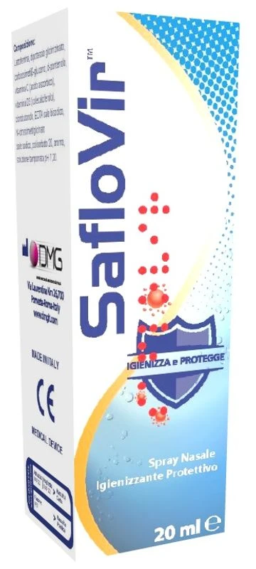D.M.G. ITALIA Srl Saflovir Spray Nasale Igienizzante Protettivo 20ml 1 D.M.G. ITALIA Srl Saflovir Spray Nasale Igienizzante Protettivo 20ml